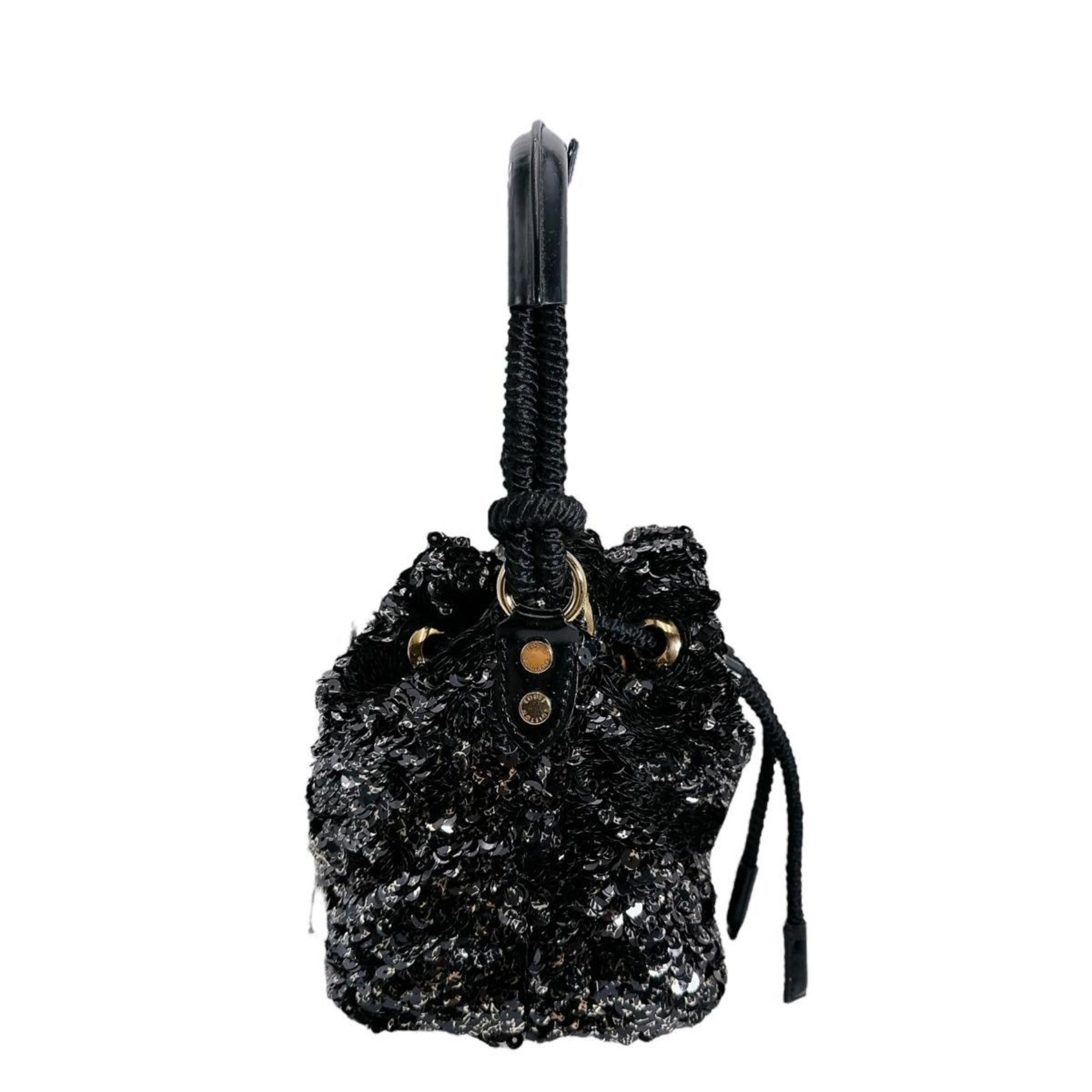Louis Vuitton Louis Vuitton Mini No Elococo Drawstring Handbag in Sequins, Black, M40322 Size ONE SIZE - 3 Thumbnail