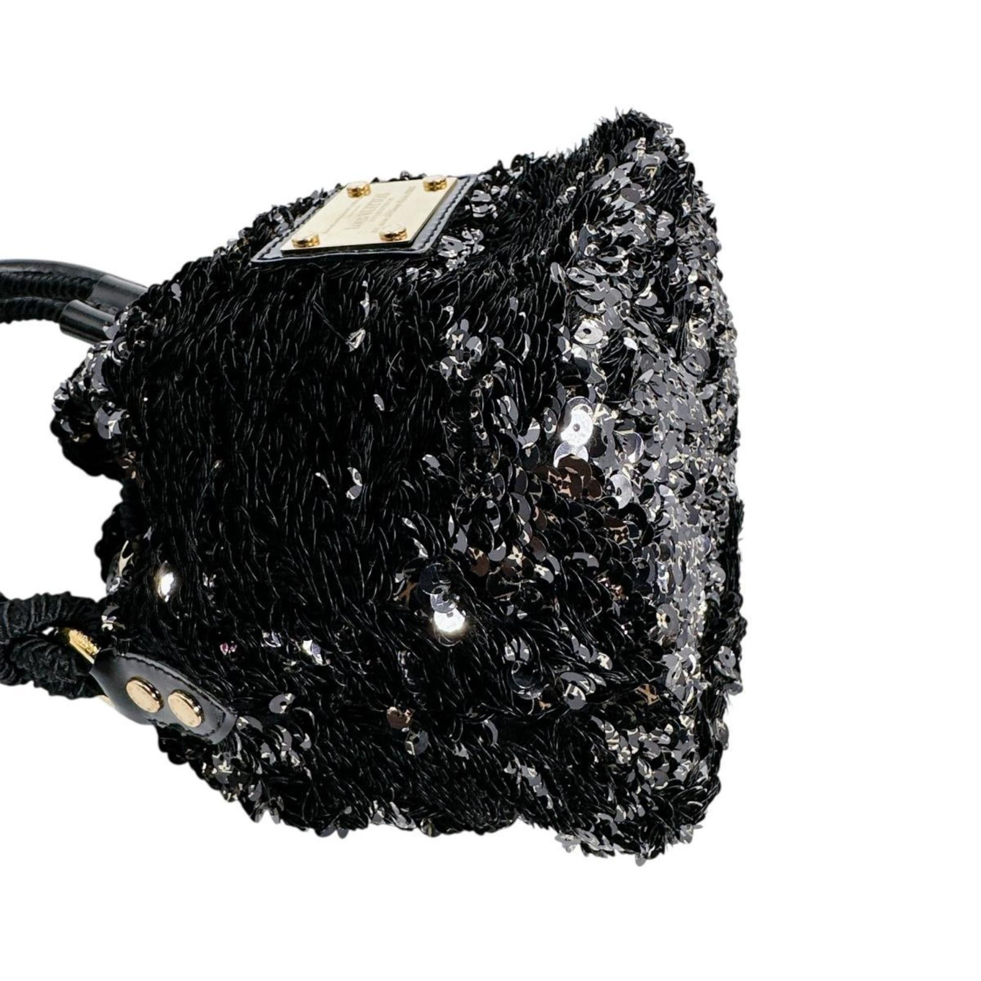 Louis Vuitton Louis Vuitton Mini No Elococo Drawstring Handbag in Sequins, Black, M40322 Size ONE SIZE - 6 Thumbnail