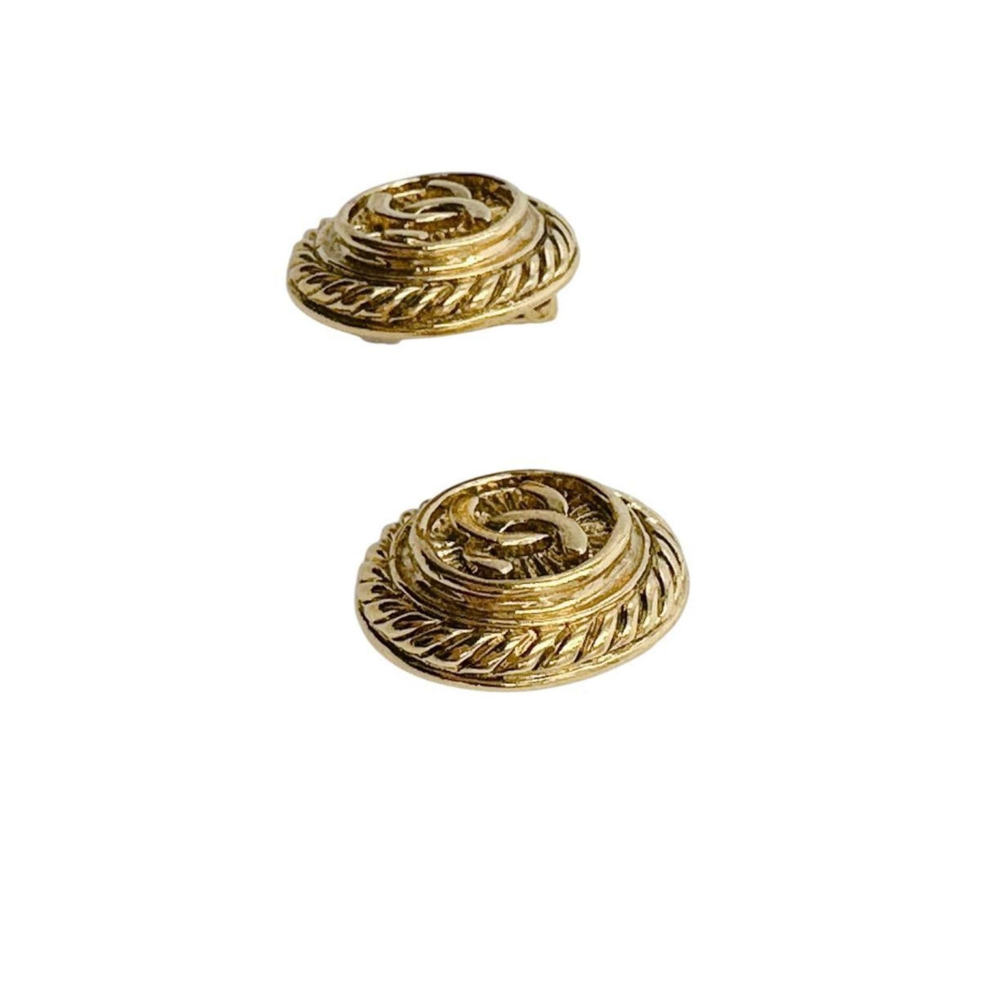 Chanel CHANEL Vintage Coco Mark Metal Gold Earrings Size ONE SIZE - 3 Thumbnail