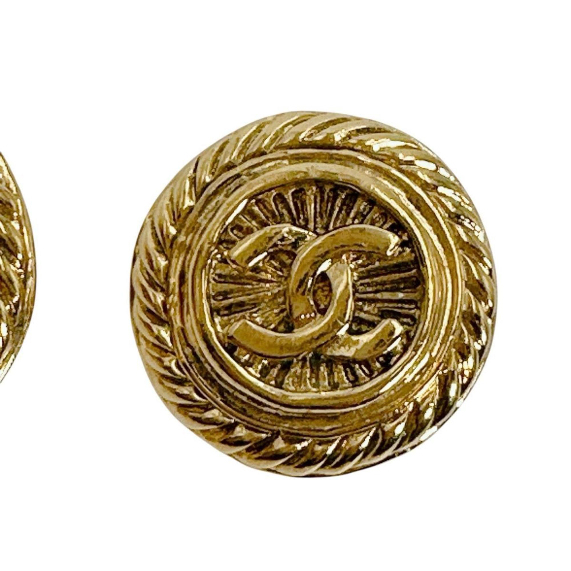 Chanel CHANEL Vintage Coco Mark Metal Gold Earrings Size ONE SIZE - 5 Thumbnail