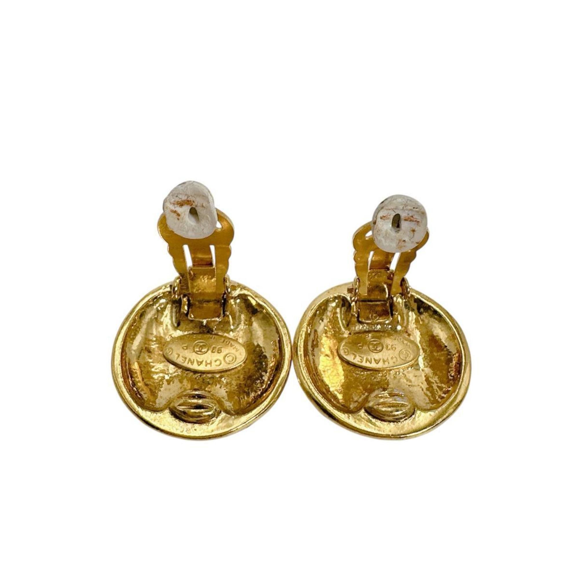 Chanel CHANEL Vintage Coco Mark Metal Gold Earrings Size ONE SIZE - 7 Thumbnail