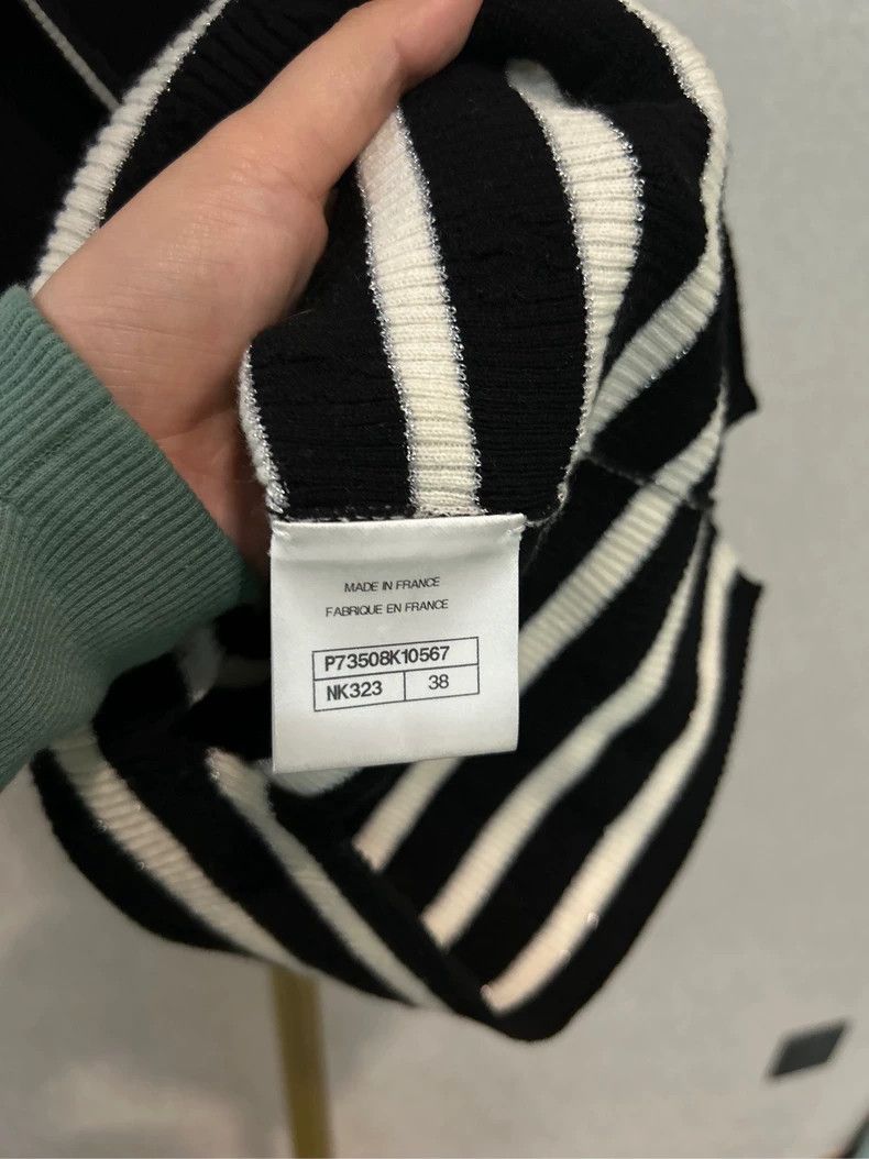 Chanel Chanel 22B Black White Striped Knit - dmc Size US M / EU 48-50 / 2 - 3 Thumbnail