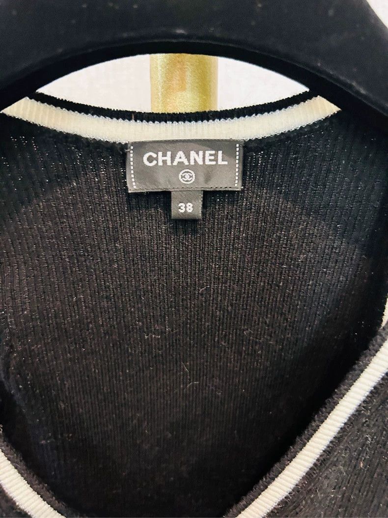 Chanel Chanel 22B Black White Striped Knit - dmc Size US M / EU 48-50 / 2 - 2 Thumbnail