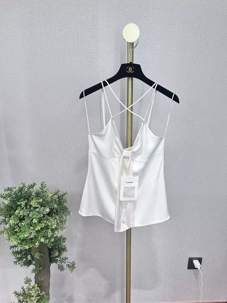 Chanel Chanel 23S White Satin Camisole Top - dmc Size US M / EU 48-50 / 2 - 2 Thumbnail