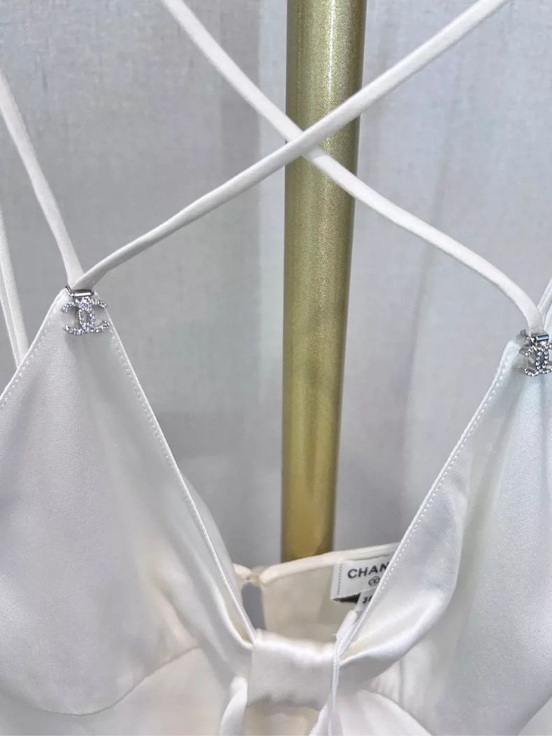 Chanel Chanel 23S White Satin Camisole Top - dmc Size US M / EU 48-50 / 2 - 3 Thumbnail