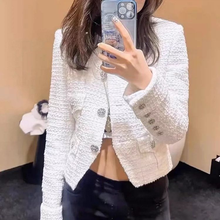 Chanel Chanel 22 Early Spring White Diagonal Button Coat - dmc Size US M / EU 48-50 / 2 - 6 Thumbnail