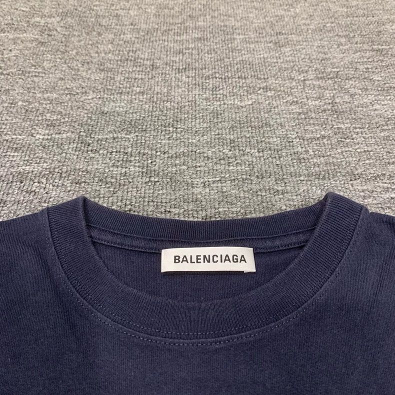 Balenciaga Balenciaga Navy Wheat Ear Short Sleeve Tee - dmc Size US M / EU 48-50 / 2 - 7 Thumbnail