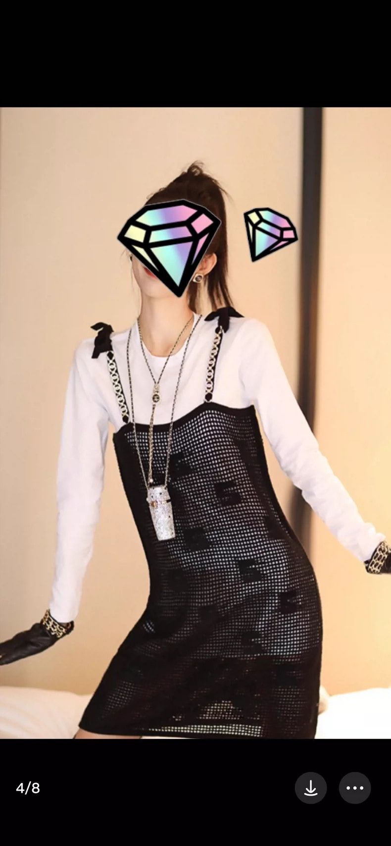 Chanel Chanel22 Black White Patchwork Dress Two-Piece Set - dmc Size US S / EU 44-46 / 1 - 8 Thumbnail