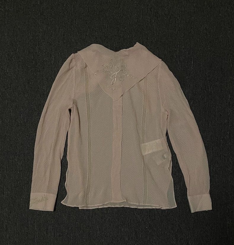 Fendi Fendi Women's Light Pink Chiffon Blouse - dmc Size US M / EU 48-50 / 2 - 4 Thumbnail