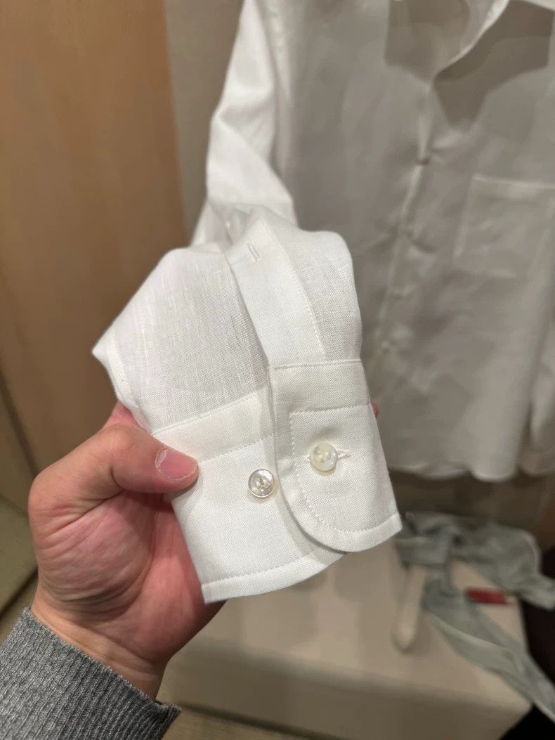 Loro Piana Loro Piana Men's White Linen Shirt - dmc Size US M / EU 48-50 / 2 - 4 Thumbnail