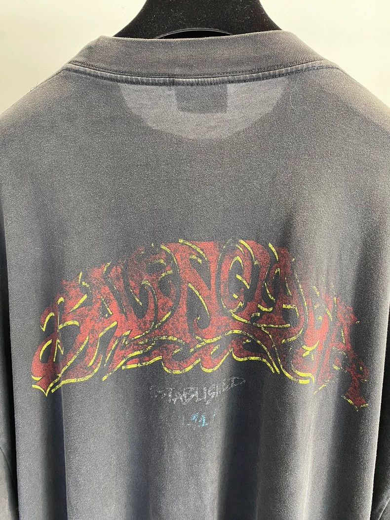 Balenciaga Balenciaga Flame Graffiti Short Sleeve T-shirt - dmc Size US M / EU 48-50 / 2 - 3 Thumbnail