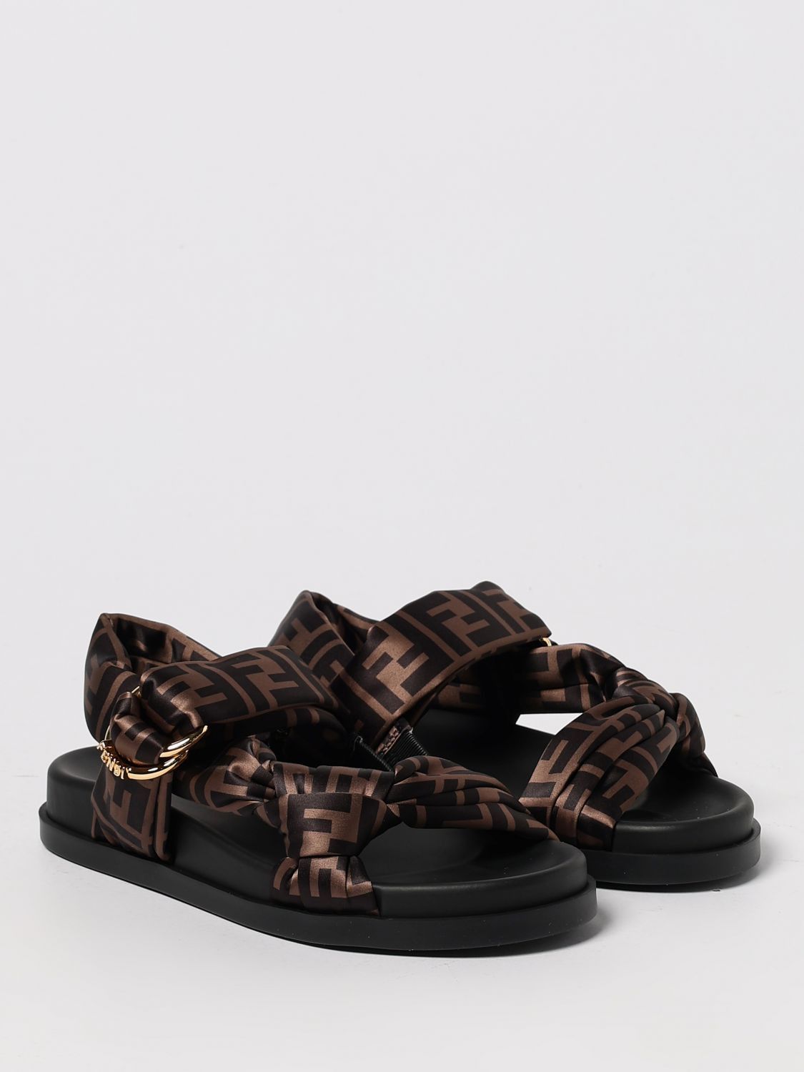 Fendi Fendi Flat Sandals Woman Tobacco Size US 8 / IT 38 - 2 Thumbnail
