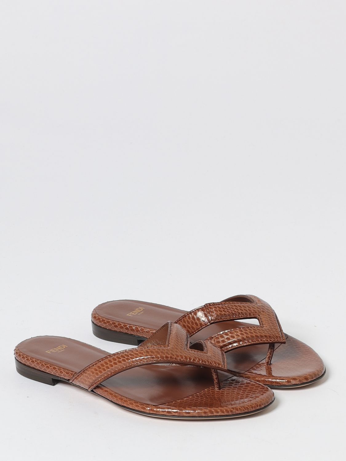 Fendi Fendi Flat Sandals Woman Brown Size US 8.5 / IT 38.5 - 2 Thumbnail