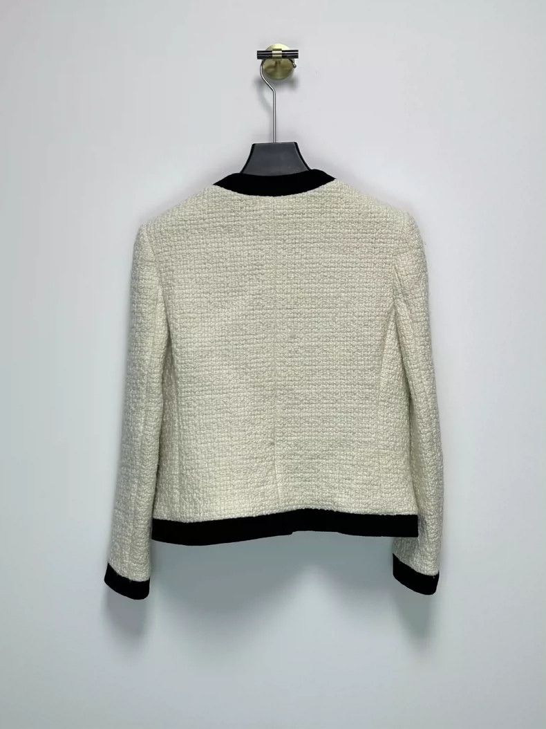 Saint Laurent Paris Saint Laurent Ivory Tweed Jacket - dmc Size US M / EU 48-50 / 2 - 2 Thumbnail