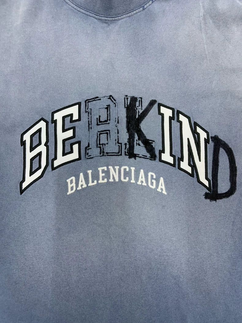 Balenciaga Balenciaga Be Kind Distressed Short Sleeve Tee - dmc Size US XS / EU 42 / 0 - 3 Thumbnail