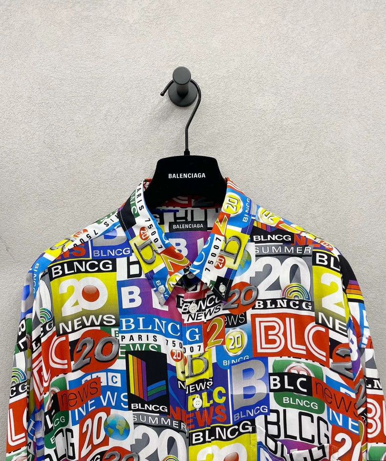 Balenciaga Balenciaga Printed Short Sleeve Shirt - dmc Size US L / EU 52-54 / 3 - 3 Thumbnail