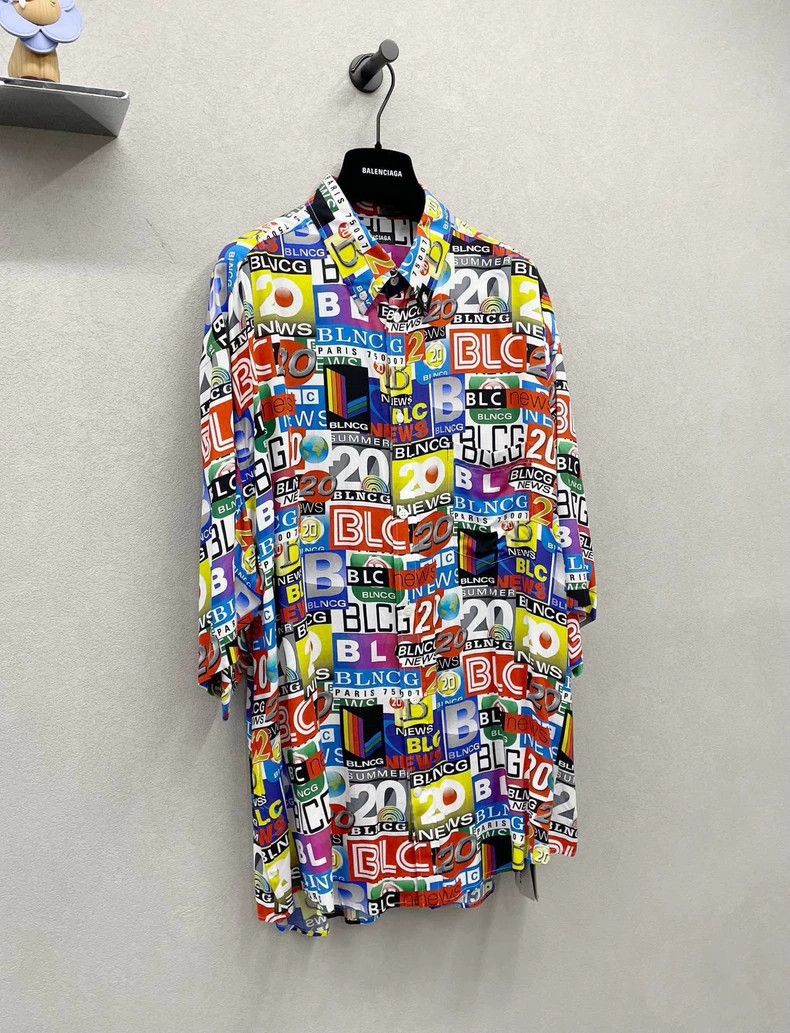 Balenciaga Balenciaga Printed Short Sleeve Shirt - dmc Size US L / EU 52-54 / 3 - 4 Thumbnail