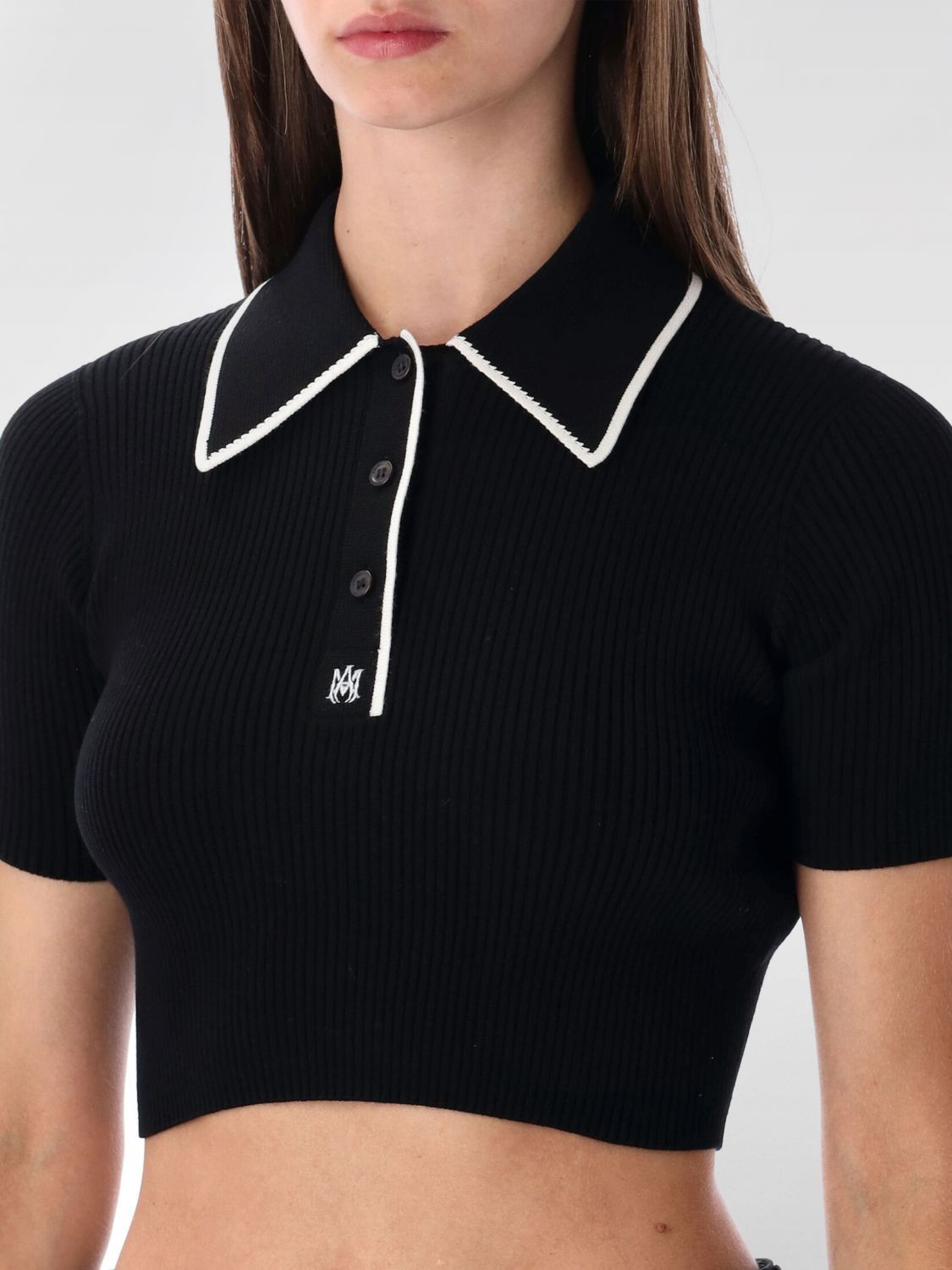 Amiri Amiri Polo Shirt Woman Black Size L / US 10 / IT 46 - 3 Thumbnail