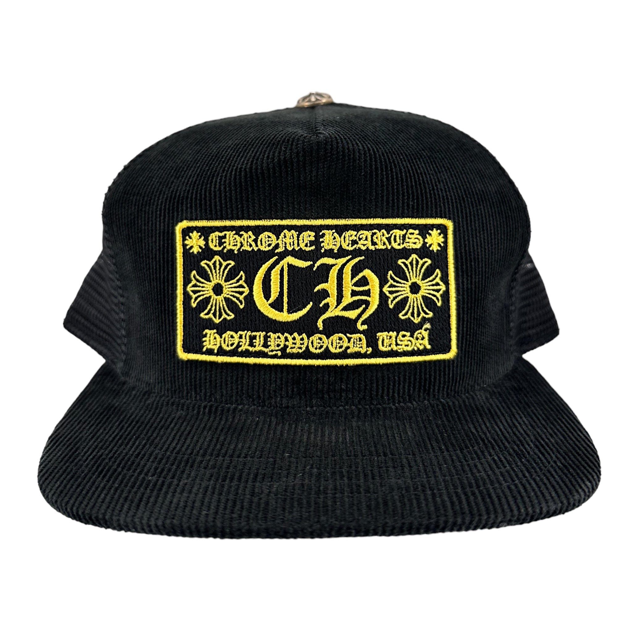 CH Hollywood Corduroy Trucker Hat Black Gold
