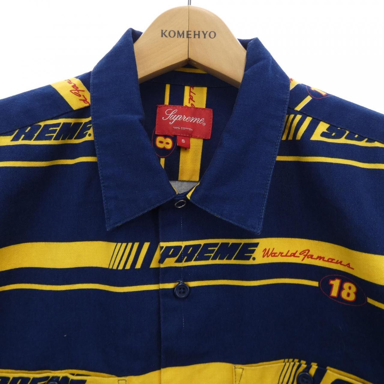 Supreme Supreme Supreme Striped Racing S/S Shirt Cotton Tops DUTY FREE for USA Size ONE SIZE - 5 Thumbnail