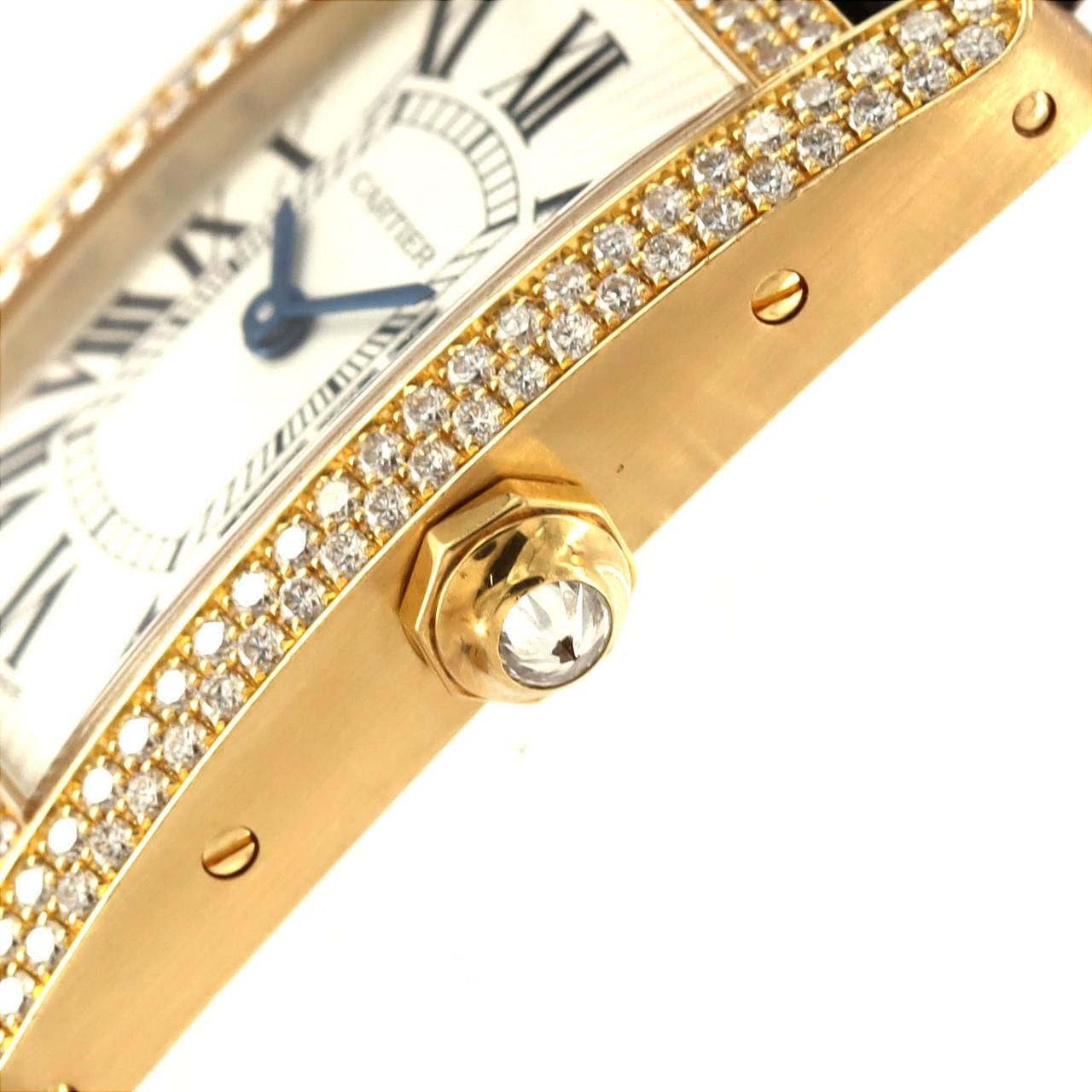 Cartier Cartier Cartier Tank Américaine Au750 Crocodile skin Quartz DUTY FREE for USA Size ONE SIZE - 3 Thumbnail
