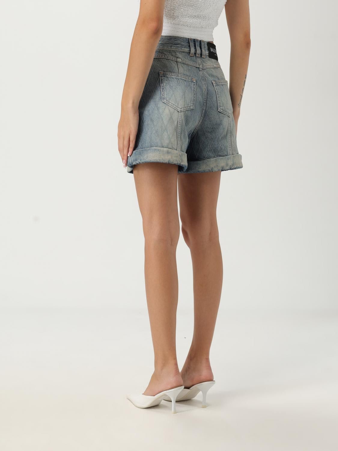 Balmain Balmain Short Woman Blue Size 26" / US 2 / IT 38 - 3 Thumbnail