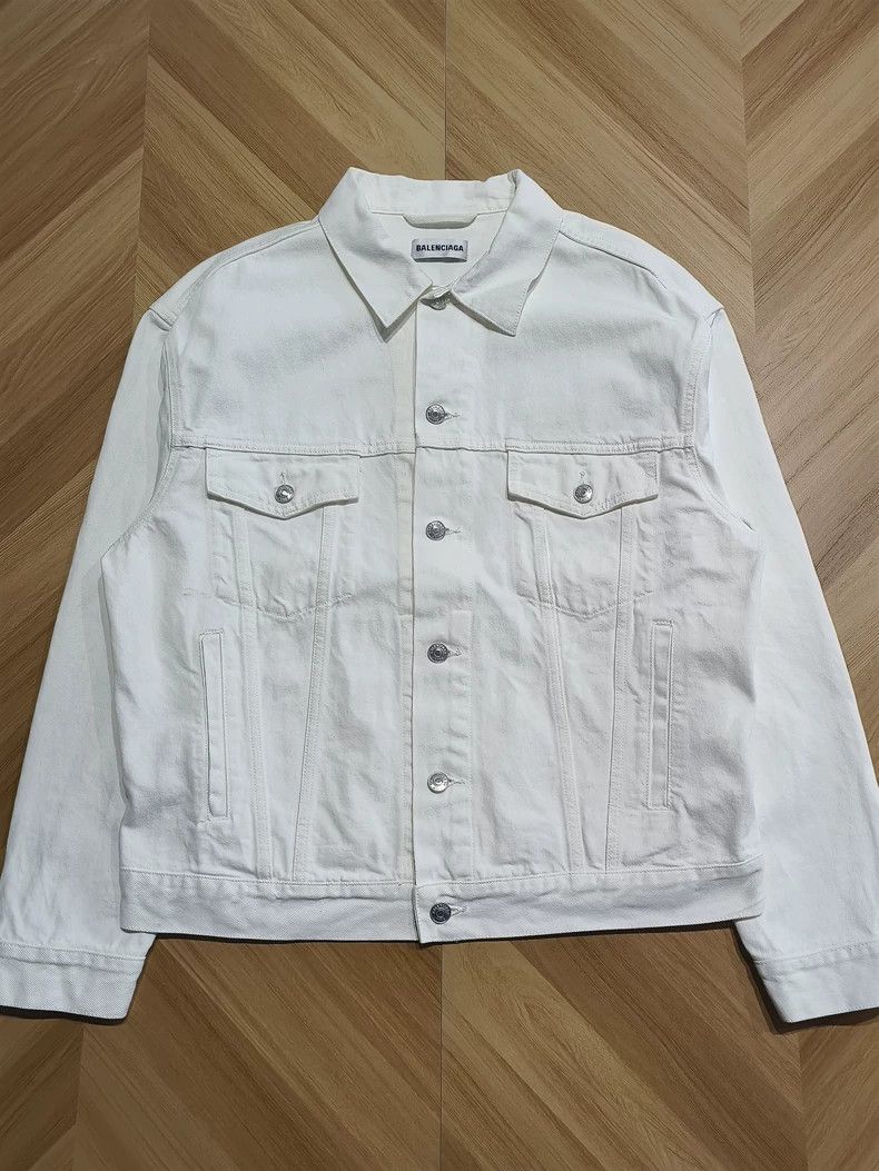 Balenciaga Balenciaga Denim Jacket with Back Logo-yf Size US XL / EU 56 / 4 - 2 Thumbnail