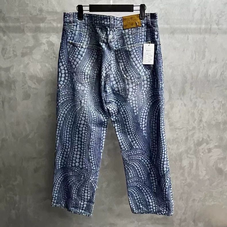 Louis Vuitton Louis Vuitton Blue Pumpkin Print Denim Jeans-yf Size US 33 - 2 Thumbnail