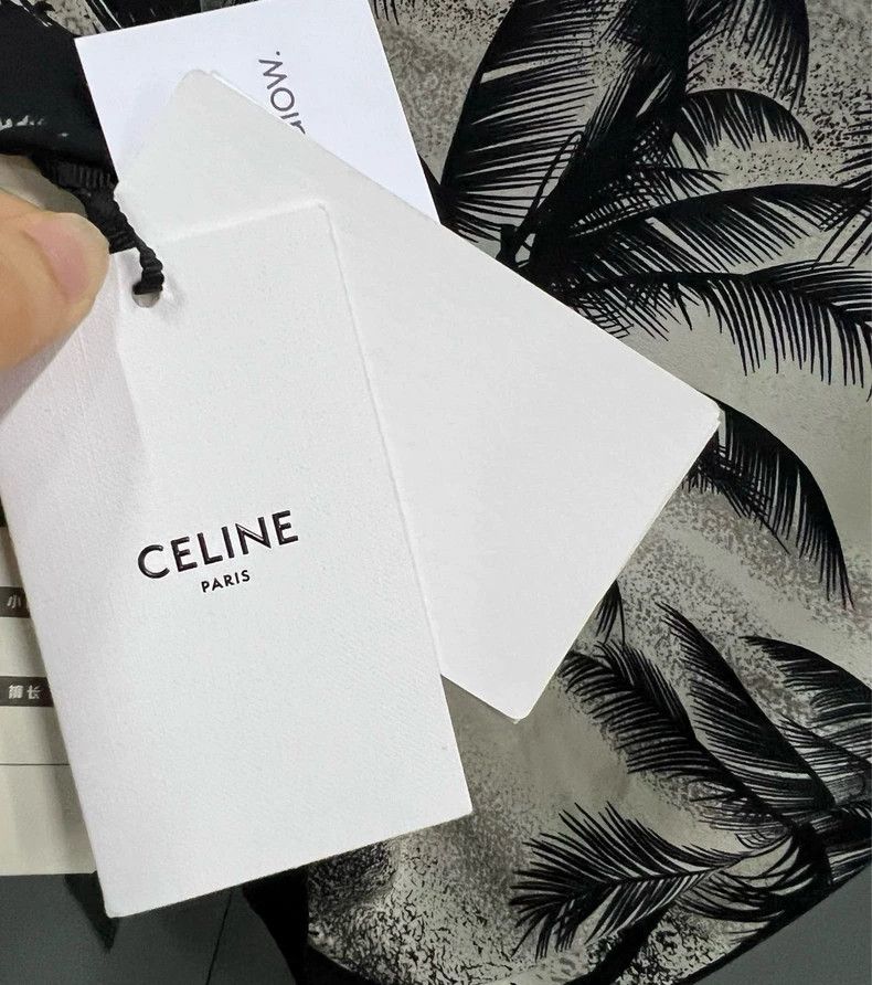 Celine Celine Palm Tree Print Short Sleeve Shirt-yf Size US L / EU 52-54 / 3 - 4 Thumbnail