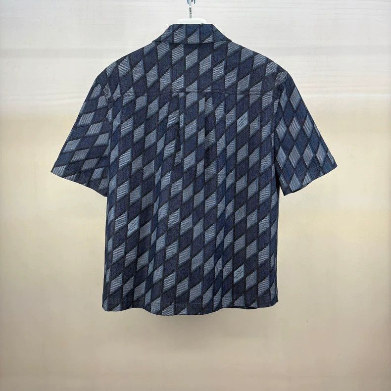 Louis Vuitton Louis Vuitton Diamond Print Denim Shirt-yf Size US XL / EU 56 / 4 - 2 Thumbnail