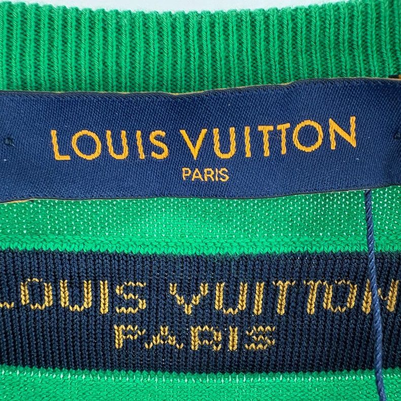 Louis Vuitton Louis Vuitton Green Logo Knit Short Sleeve-yf Size US M / EU 48-50 / 2 - 5 Thumbnail