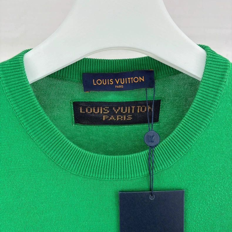 Louis Vuitton Louis Vuitton Green Logo Knit Short Sleeve-yf Size US M / EU 48-50 / 2 - 3 Thumbnail