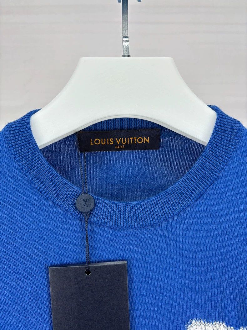 Louis Vuitton Louis Vuitton Blue Cloud Print Knit Tee-yf Size US M / EU 48-50 / 2 - 4 Thumbnail