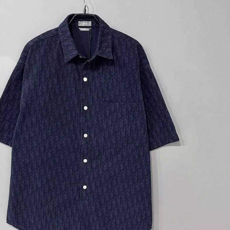Dior Dior Dark All-Over Print Short Sleeve Shirt-yf Size US M / EU 48-50 / 2 - 2 Thumbnail