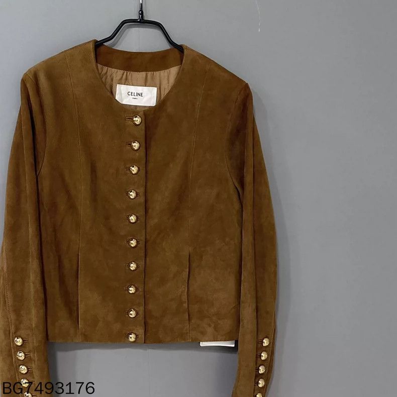 Celine Celine Brown Suede Leather Jacket-yf Size XS / US 0-2 / IT 36-38 - 2 Thumbnail