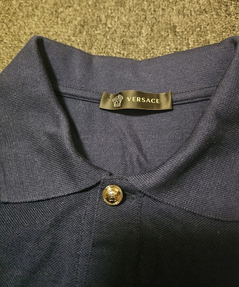 Versace Versace Blue Short Sleeve Polo Shirt-yf Size US S / EU 44-46 / 1 - 3 Thumbnail