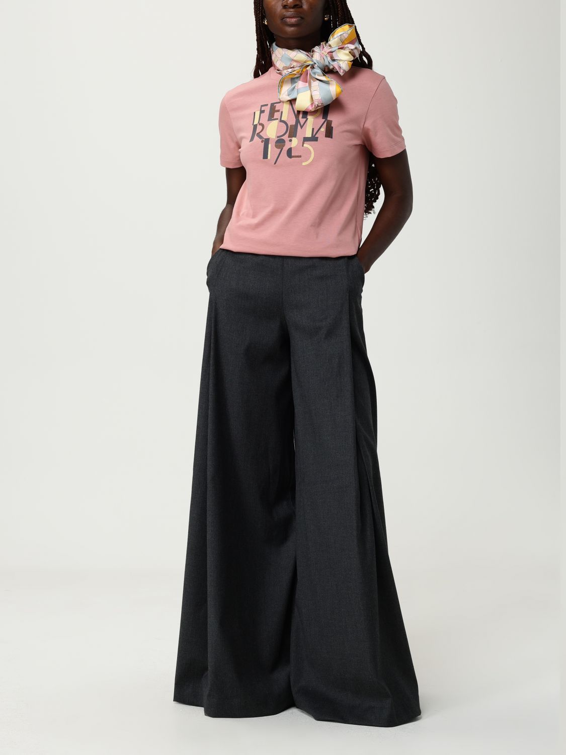 Fendi Fendi T-Shirt Woman Pink Size L / US 10 / IT 46 - 2 Thumbnail