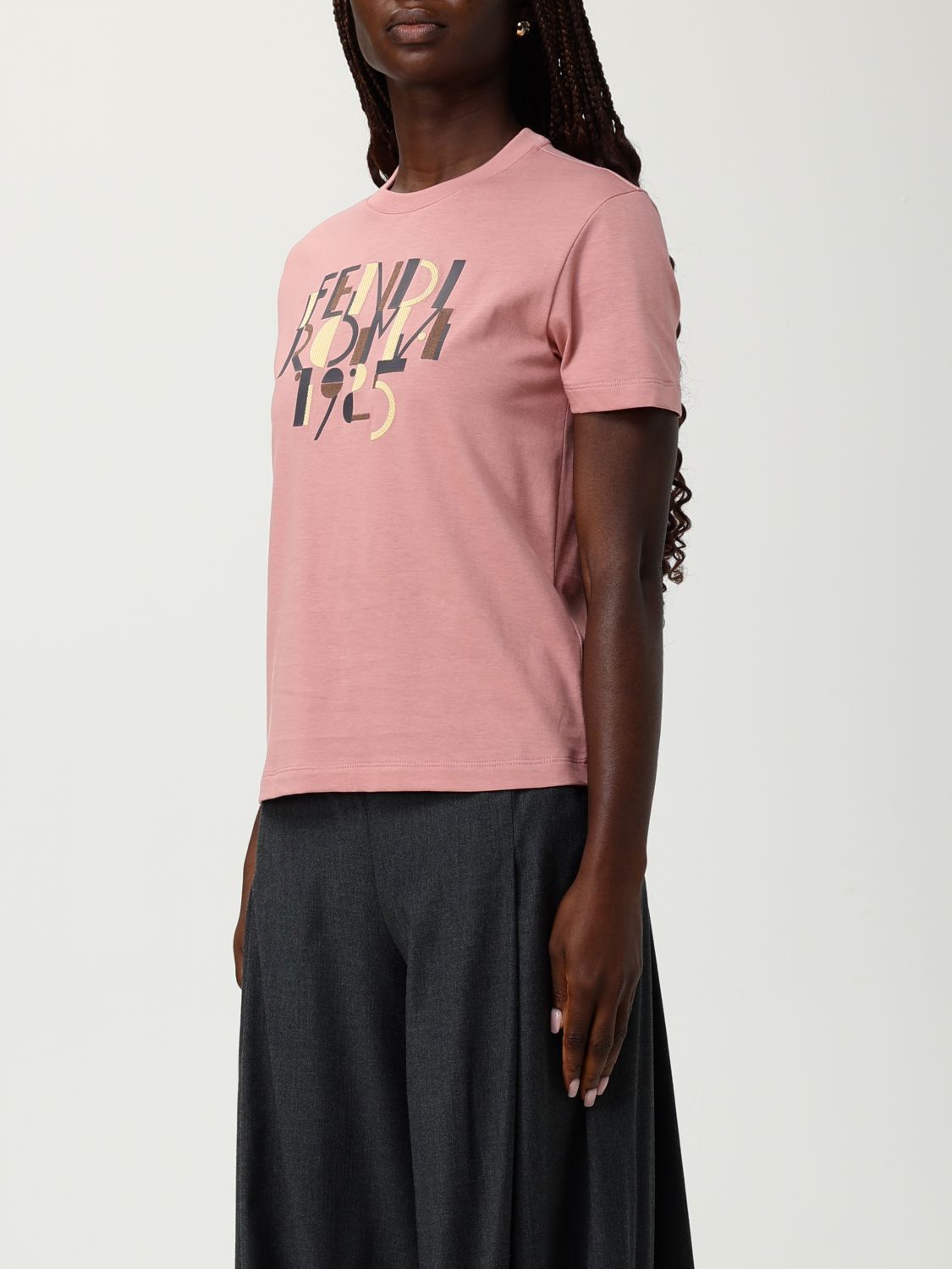 Fendi Fendi T-Shirt Woman Pink Size XS / US 0-2 / IT 36-38 - 4 Thumbnail