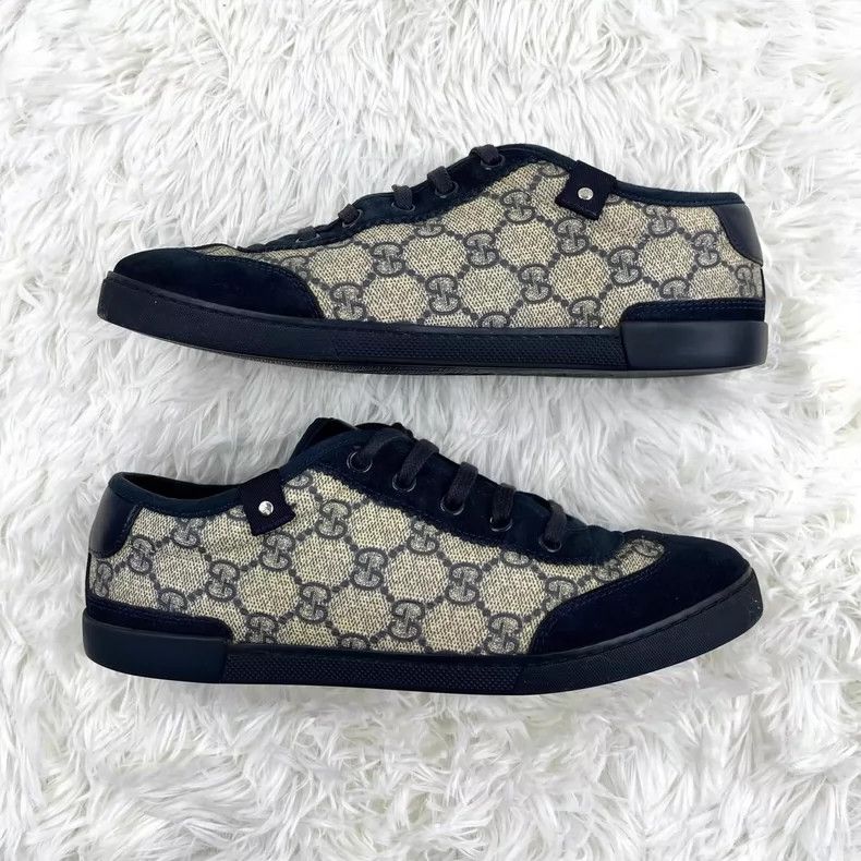 Gucci Gucci Blue GG Print Low-Top Sneakers - dmc Size US 5.5 / EU 38 - 4 Thumbnail