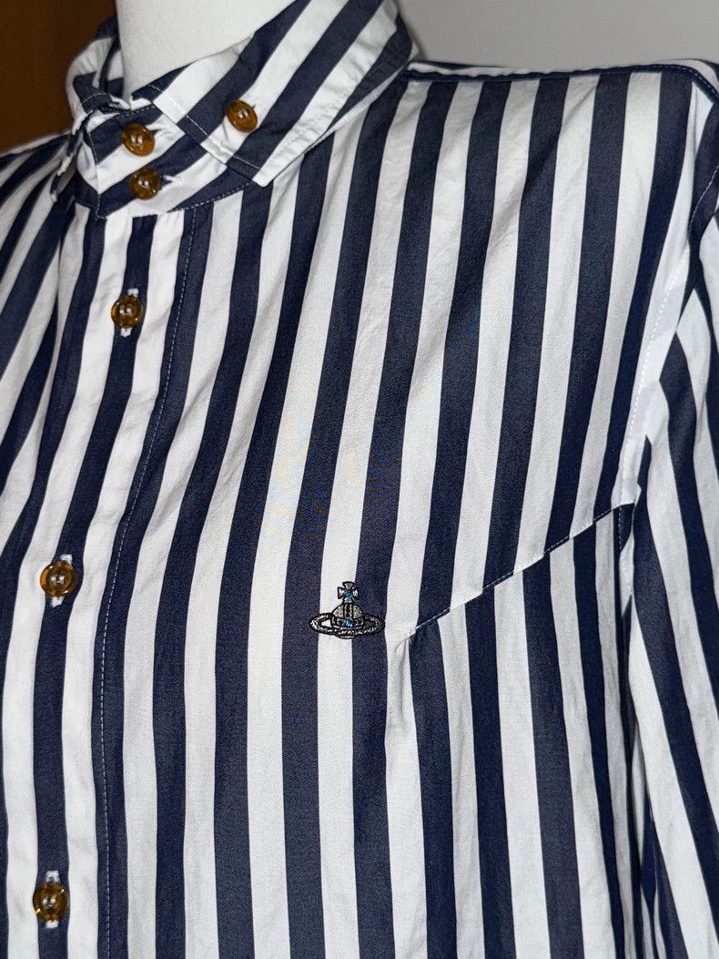 Vivienne Westwood Vivienne Westwood Striped Orb Embroidered Shirt - dmc Size US M / EU 48-50 / 2 - 3 Thumbnail