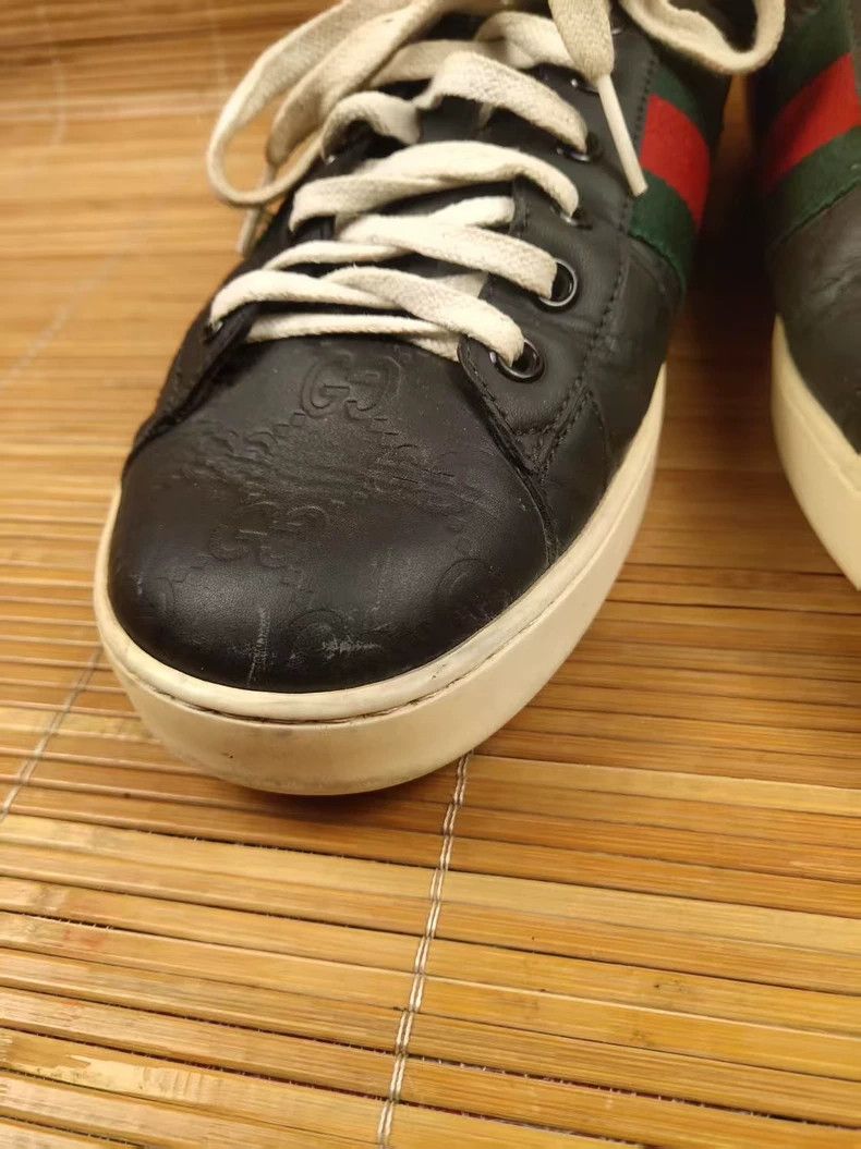 Gucci Gucci Embossed Leather Low-Top Sneakers - dmc Size US 10.5 / EU 43-44 - 8 Thumbnail