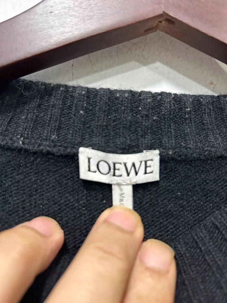 Loewe LOEWE Embroidered Logo Striped Knit Sweater - dmc Size US L / EU 52-54 / 3 - 3 Thumbnail