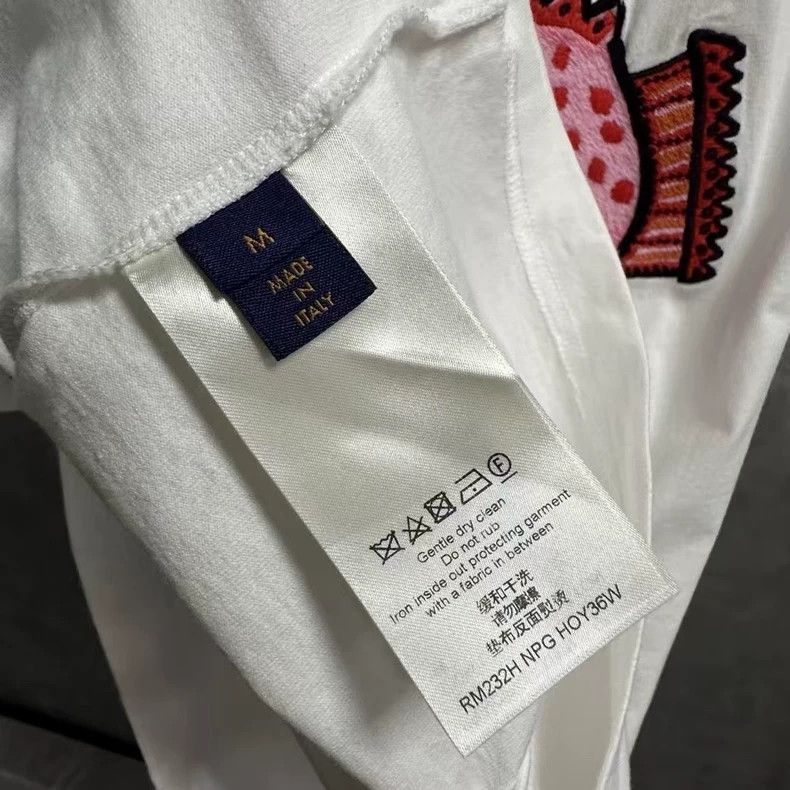 Louis Vuitton Louis Vuitton White Cartoon Embroidered T-Shirt - dmc Size US M / EU 48-50 / 2 - 4 Thumbnail