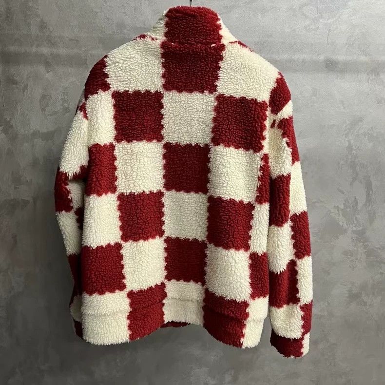 Louis Vuitton Louis Vuitton Red Checkerboard Fleece Jacket - dmc Size US L / EU 52-54 / 3 - 2 Thumbnail