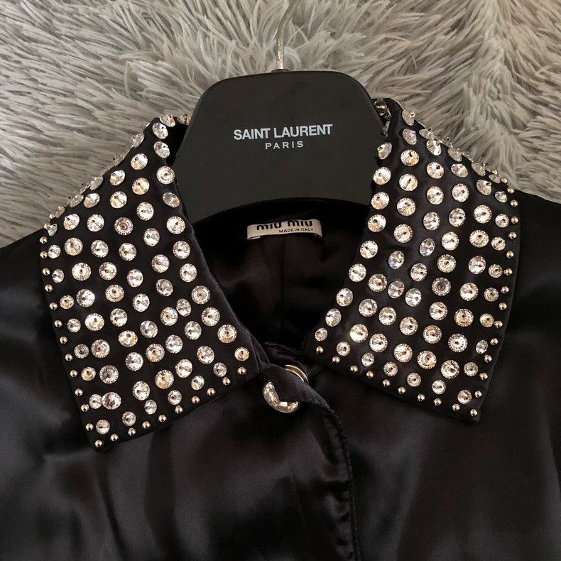 Miu Miu Miu Miu Collar Rhinestone Jacket - dmc Size US S / EU 44-46 / 1 - 3 Thumbnail