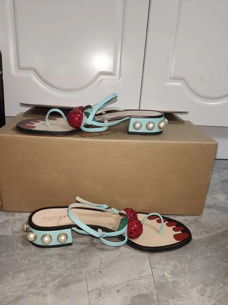 Gucci Gucci Strawberry Design Sandals - dmc Size US 6.5 / EU 39-40 - 3 Thumbnail