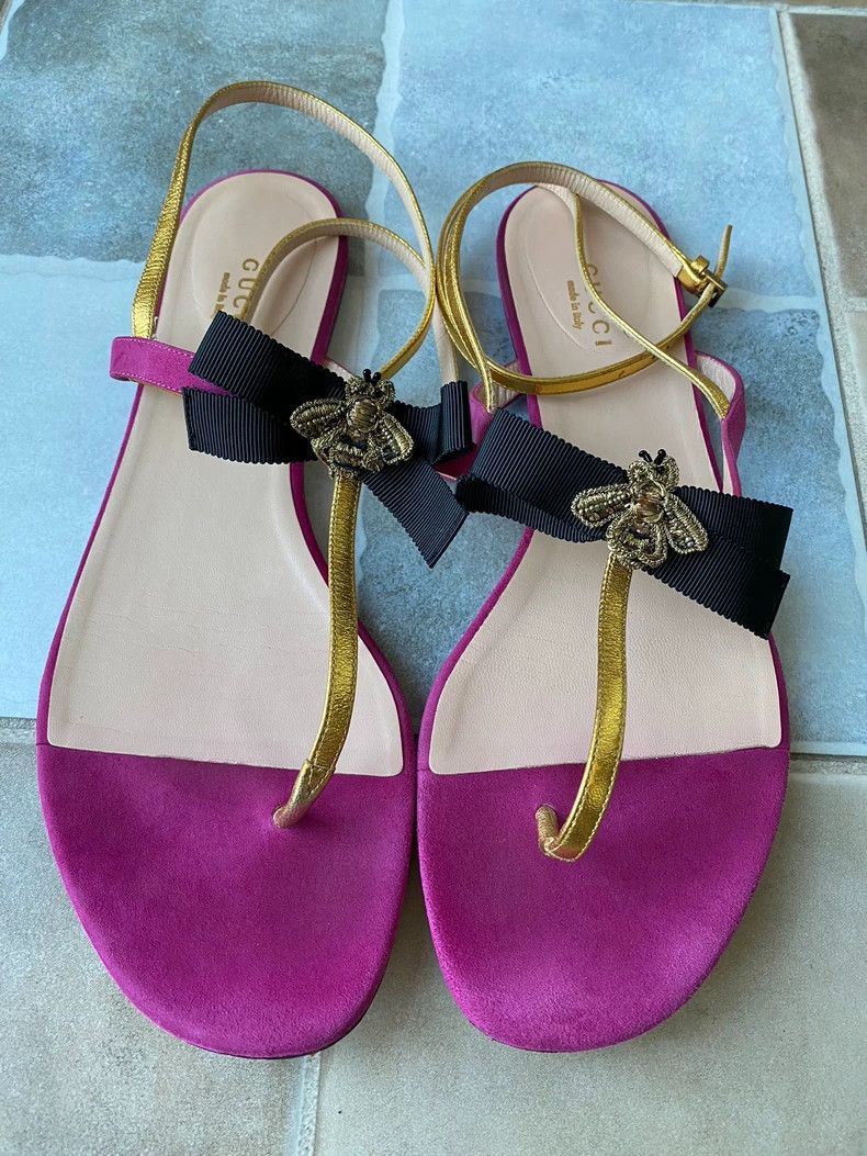Gucci Gucci Purple Flat Sandals - dmc Size US 8.5 / EU 41-42 - 2 Thumbnail
