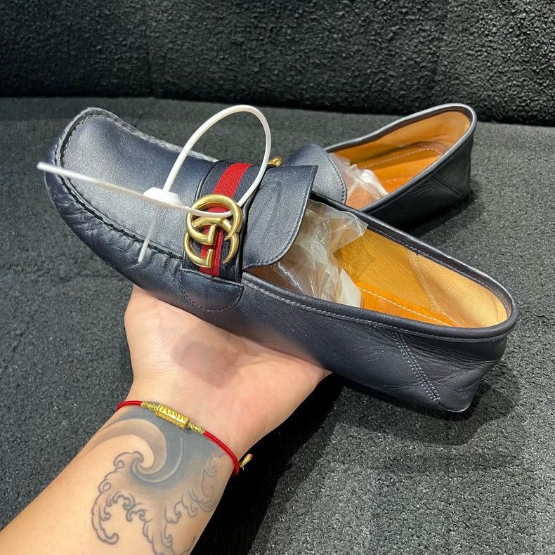 Gucci Gucci Leather Loafers with Web Stripe - dmc Size US 9 / EU 42 - 8 Thumbnail