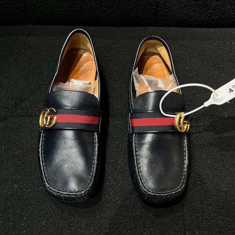 Gucci Gucci Leather Loafers with Web Stripe - dmc Size US 9 / EU 42 - 2 Thumbnail