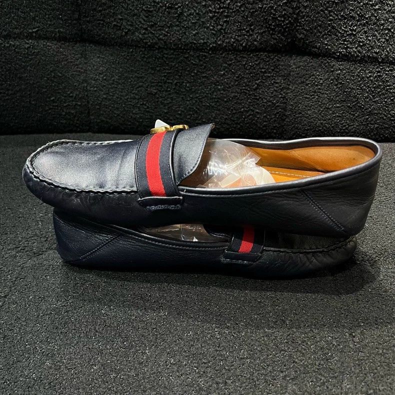 Gucci Gucci Leather Loafers with Web Stripe - dmc Size US 9 / EU 42 - 4 Thumbnail